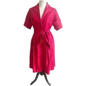 Alfani Retro Style Women’s Cocktail Party Dress Size 10 Shimmer Red Tie Waist